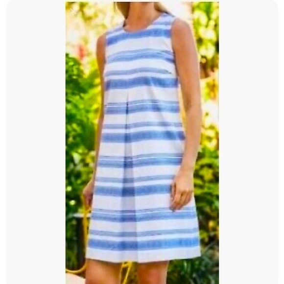 J. McLaughlin Dresses & Skirts - J McLaughlin Tracy Blue White Striped Shift Dress S Small